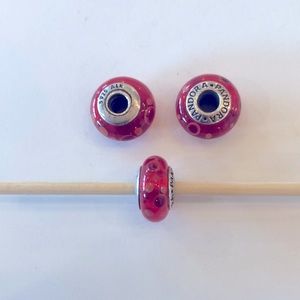 Authentic Pandora Bead- Red Polka dot